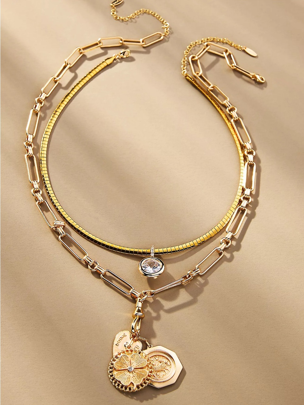 NWT Anthropologie Layered Multi Charm Necklace